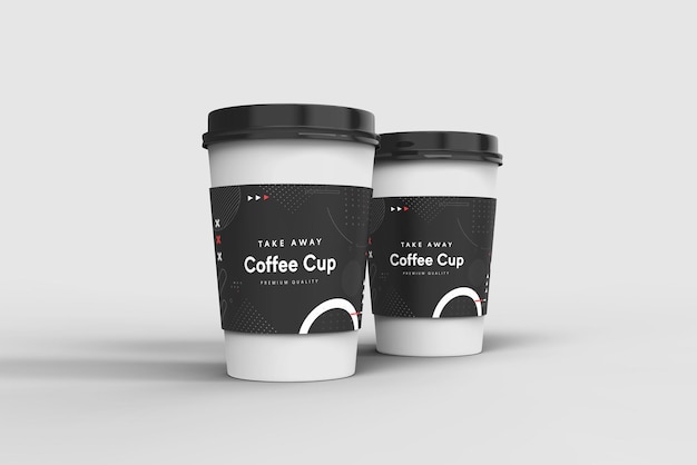 Take away paper coffee cup mockup