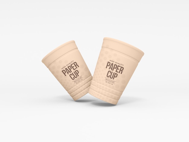 PSD take away paper cup branding mockup