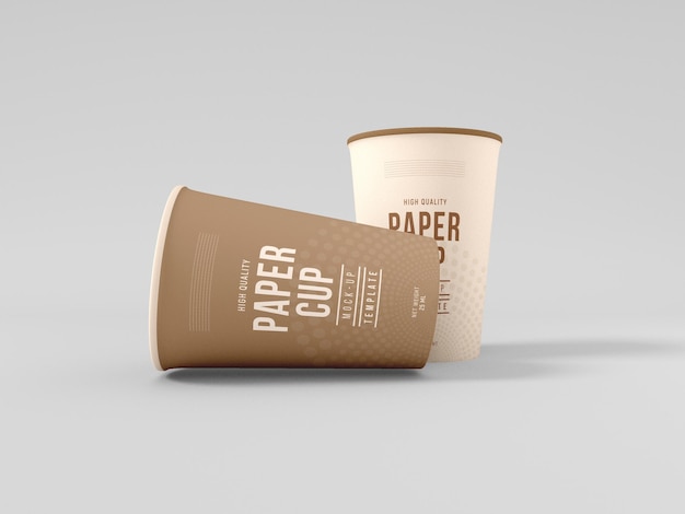 Take away paper cup met stro mockup