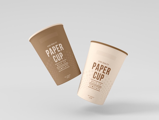 Take Away Paper Cup with straw Mockup