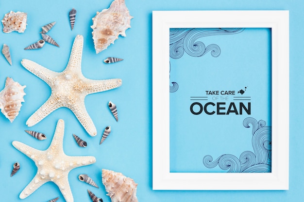 Take care of the ocean with frame