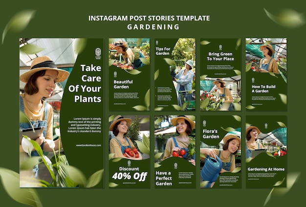 Take care of plants instagram stories template