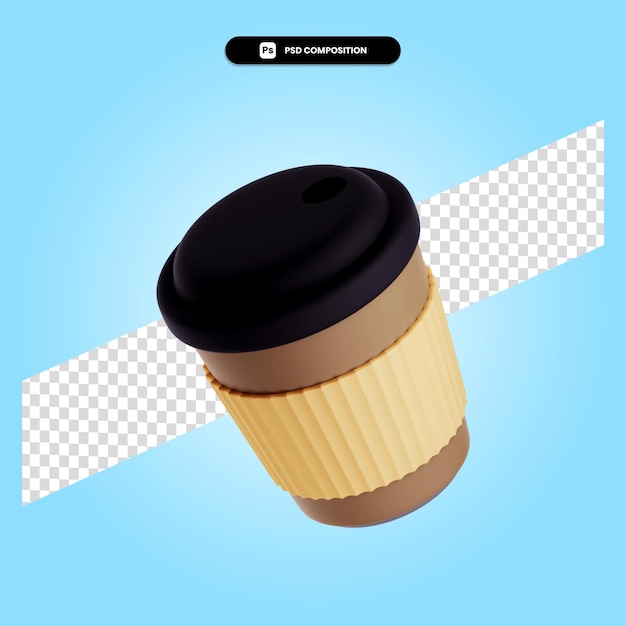 Takeaway cup 3d render illustration isolated