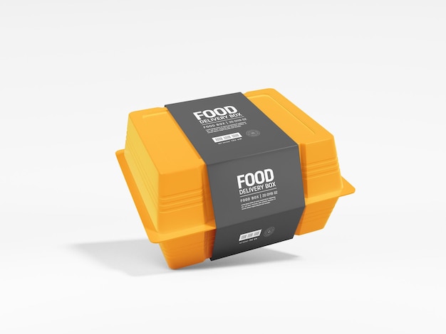 Takeaway food delivery container branding mockup