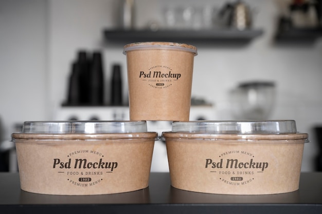 PSD takeaway food mock-up arrangement