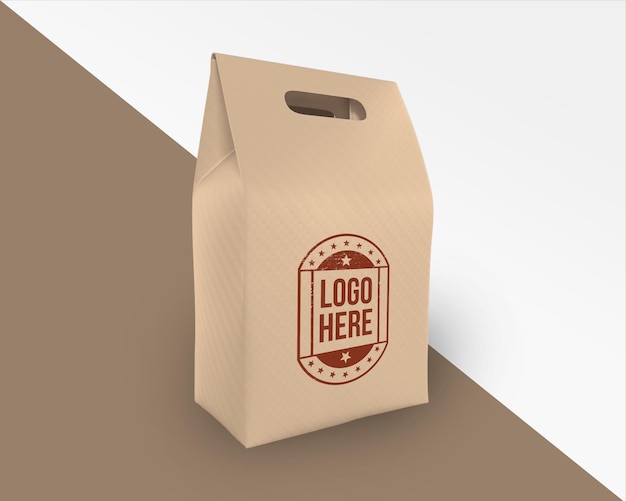 Макет еды на вынос Макет пищевого бумажного пакета Макет пищевого пакета