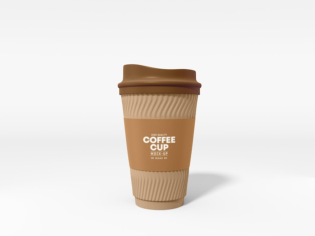 PSD takeaway glossy plastic coffee cup branding mockup