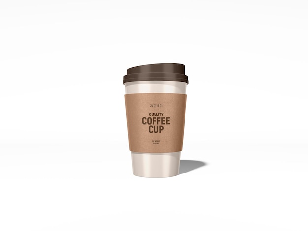 Takeaway Glossy Plastic Coffee Cup Branding Mockup