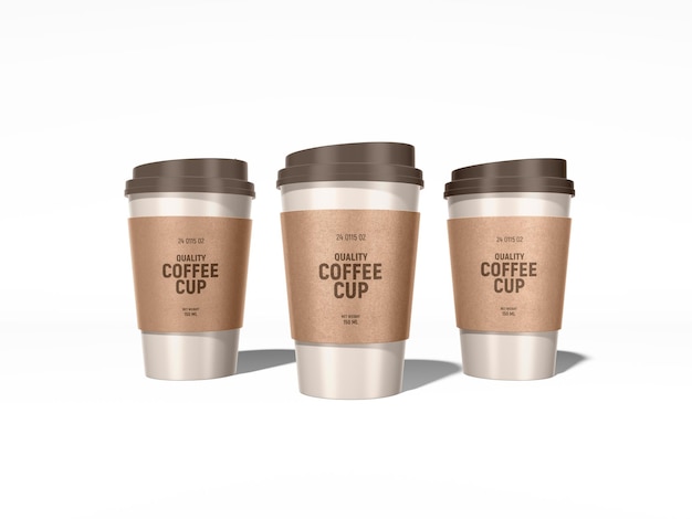 Takeaway glossy plastic coffee cup branding mockup