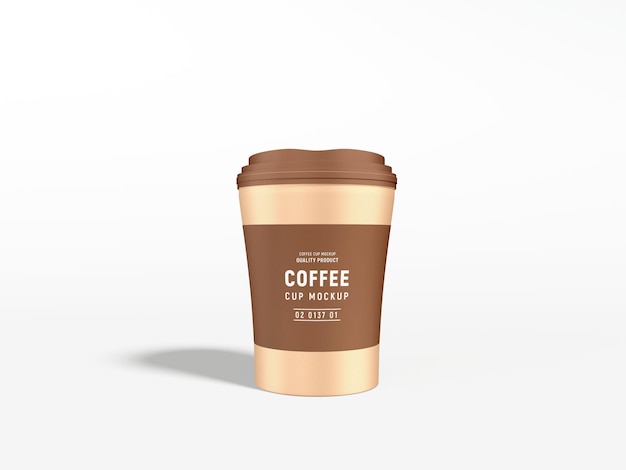 Takeaway glossy plastic coffee cup branding mockup