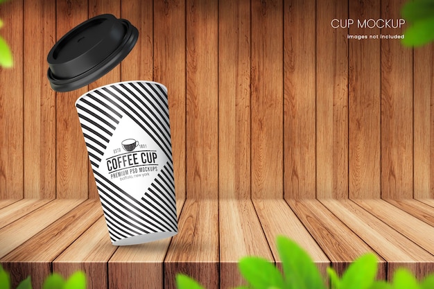 PSD takeaway paper cup for you to add your own designs