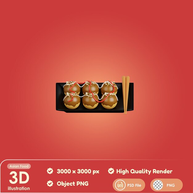 PSD takoyaki 3d