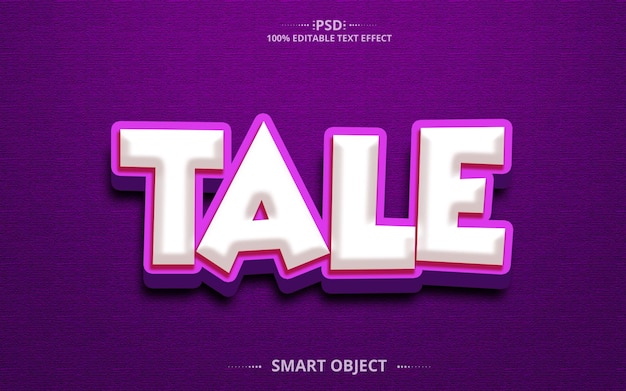 Tale 3d psd creatief teksteffectontwerp