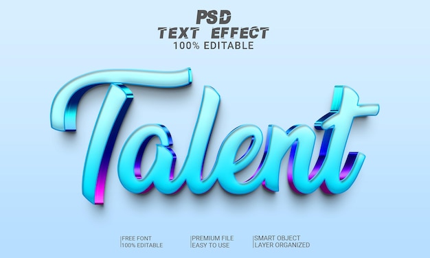 Talent 3d Efekt Tekstowy Plik Psd