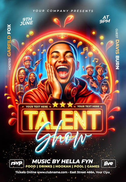 PSD talent show flyer psd template