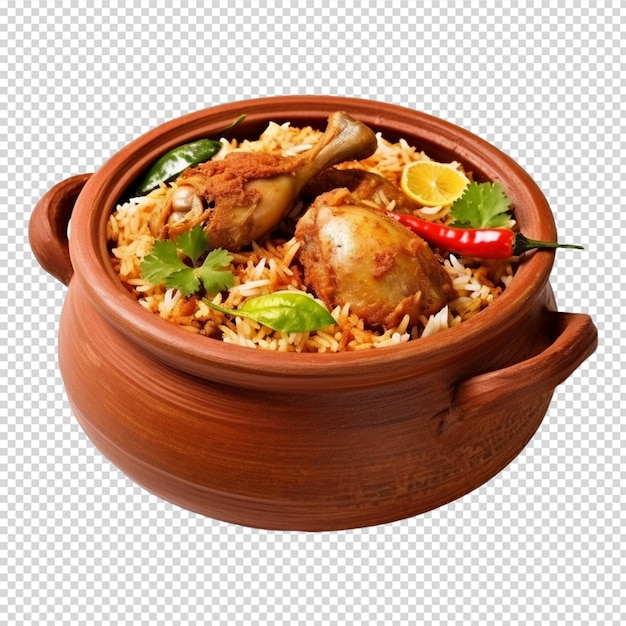 talerz jedzenia z kurczakiem i ryżem lub biryani