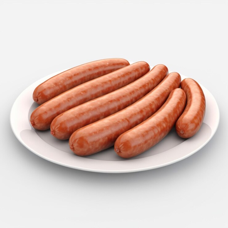PSD talerz kiełbasek z słowami na nim