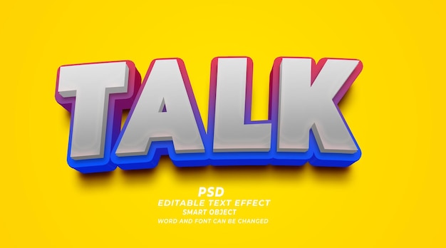 Talk 3d editable text effect photoshop template psd style