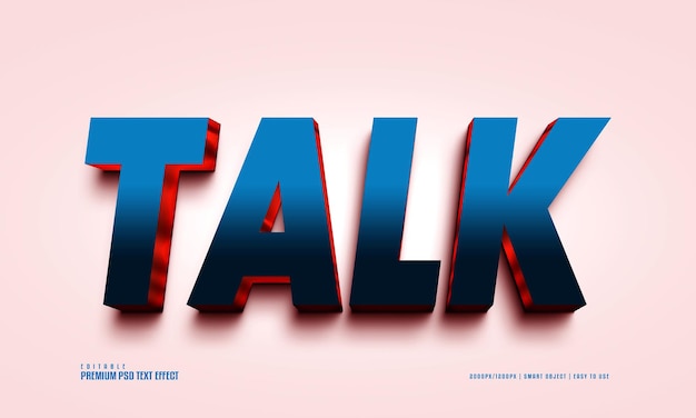 Talk editable premium 3d psd text effect