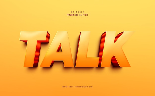 Talk editable premium 3d psd text effect