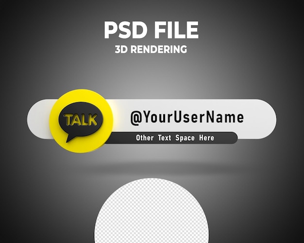 PSD talk lagere derde banner logo 3d render