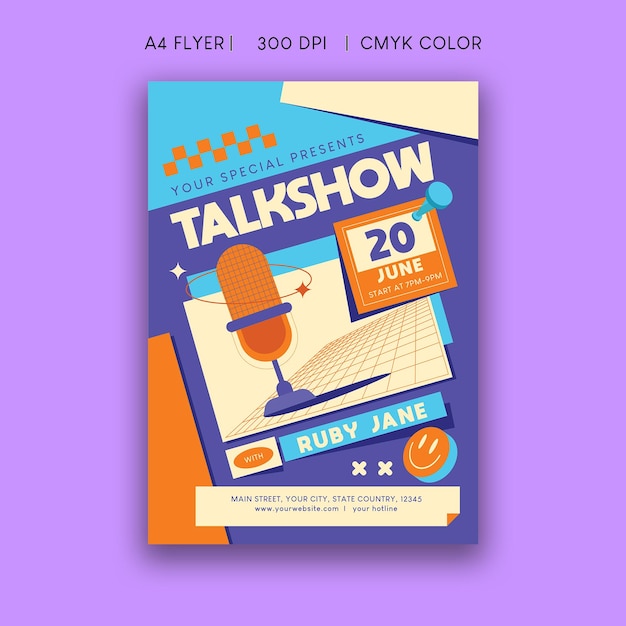 PSD talk show flyer