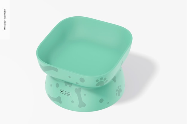 Tall base pet bowl mockup, perspective