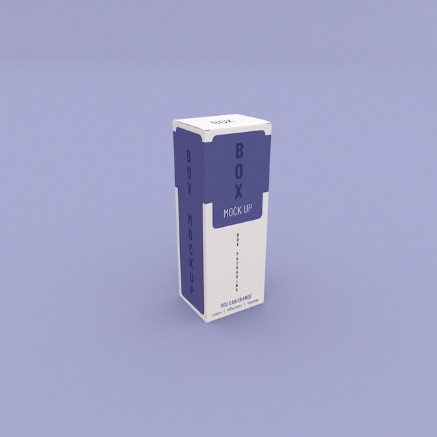 PSD tall box, packaging template for product design mockup. on clean background