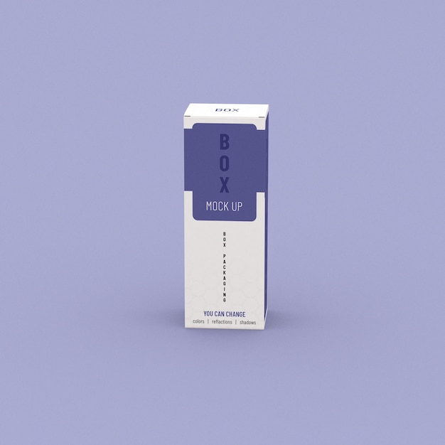 PSD tall box, packaging template for product design mockup. clean background