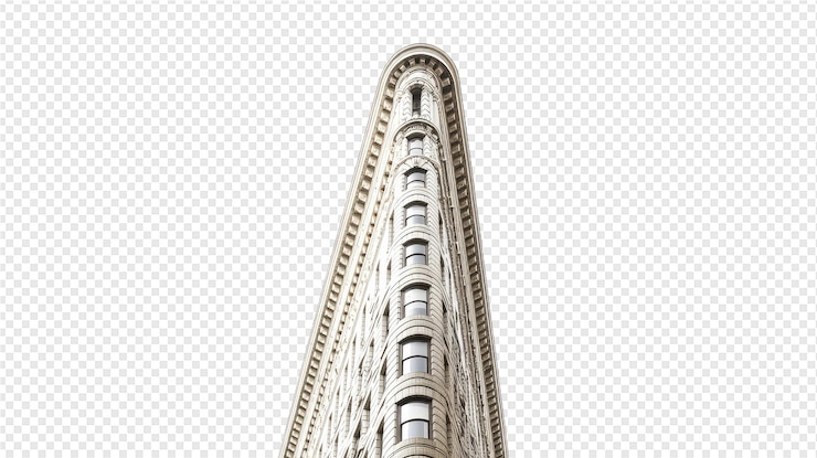 PSD a tall building with a white sky in the background