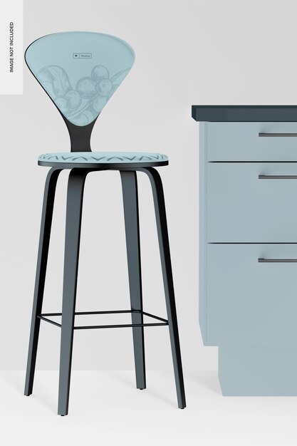 PSD tall chair mockup, front view