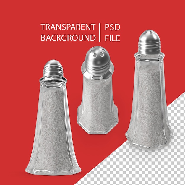 PSD tall glass body salt shaker png