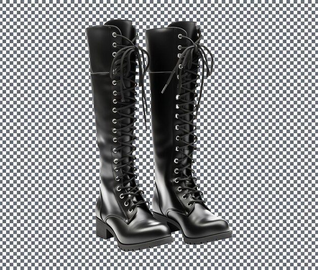 PSD 투명한 배경에 고립된 tall laceup boots