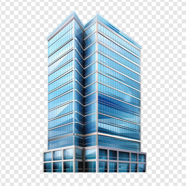 PSD tall office building realistic image on transparency background psd