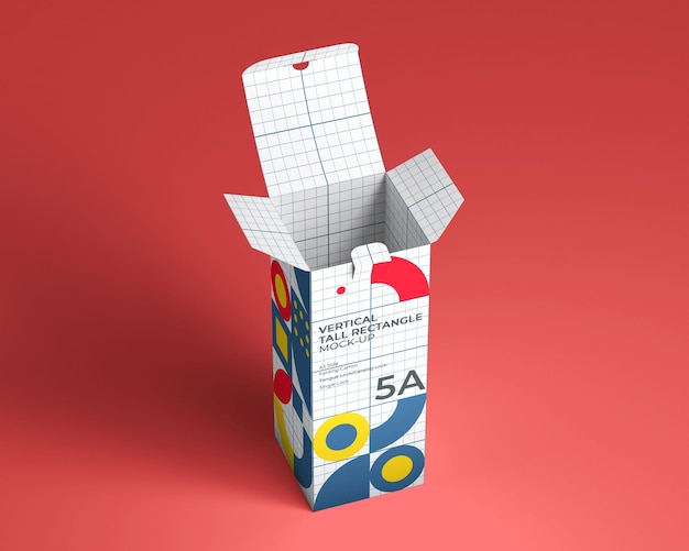 высокая прямоугольная коробка пакет складной картонный каталог замок язычок замок выемка для большого пальца макеты