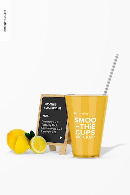 Tall Smoothie Cup Mockup Side View