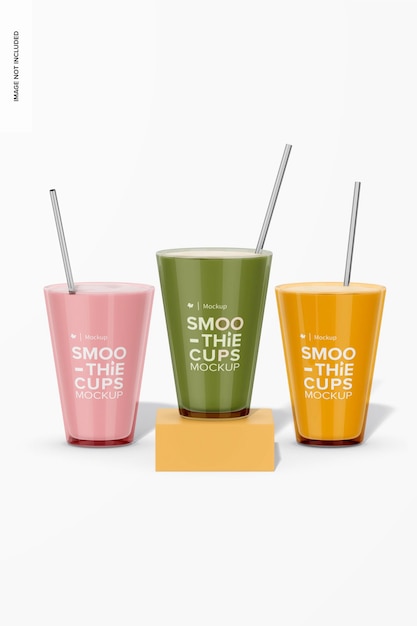 Tall Smoothie Cups Mockup