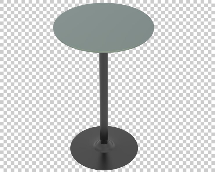 PSD tall table on transparent background 3d rendering illustration