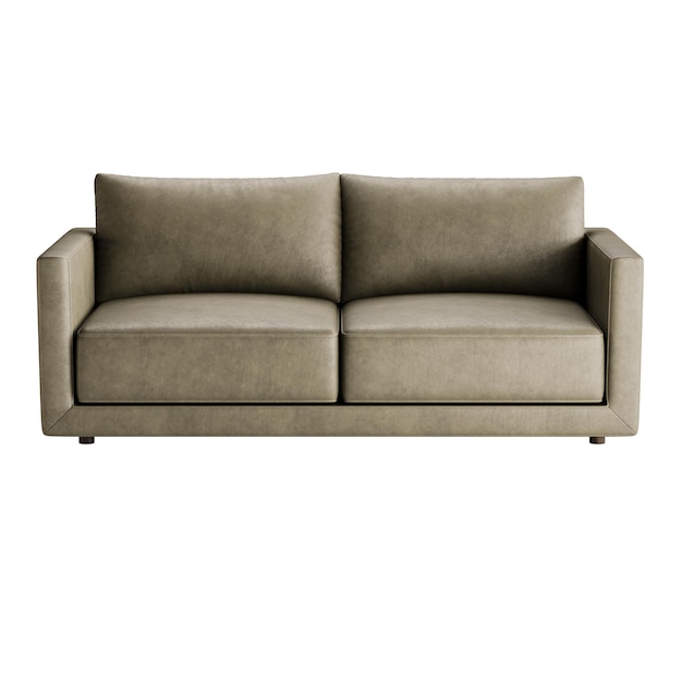 A tan couch with two pillows on it