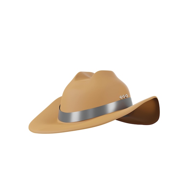 PSD a tan hat with a grey band that says'the word 