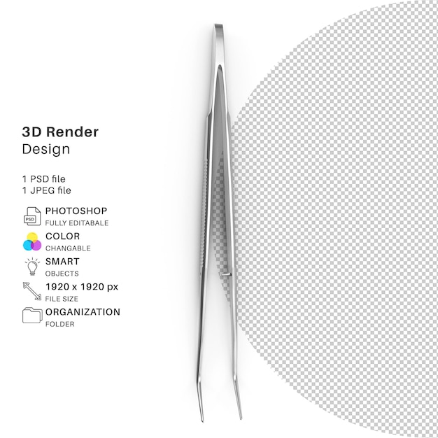 PSD tandheelkundige tweezer 3d-modellering psd-bestand realistisch