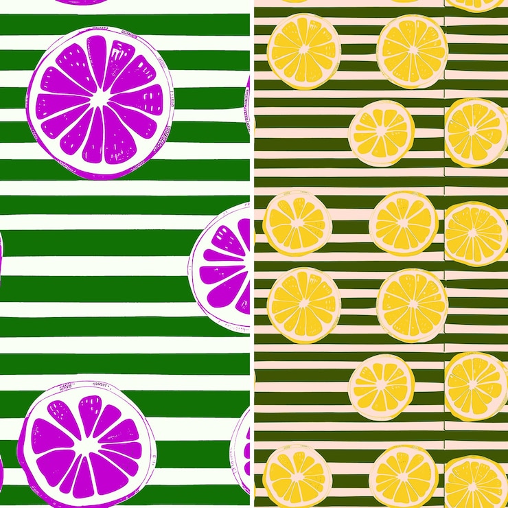 PSD tangelo with round silhouette and citrus design with striped unique tropical fruit pattern vector