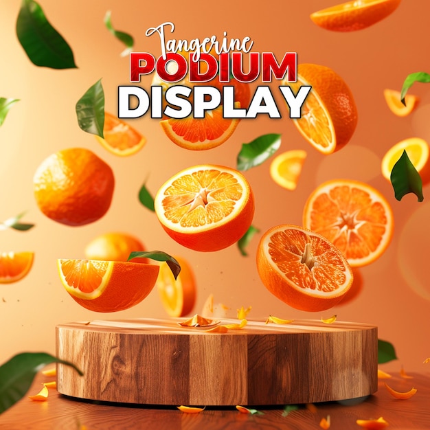 PSD tangerine product display background