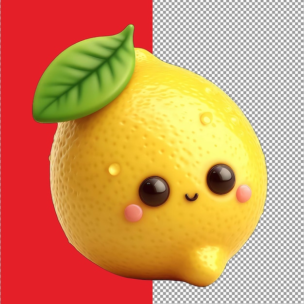 Tangy twist adorable lemon png in 3d