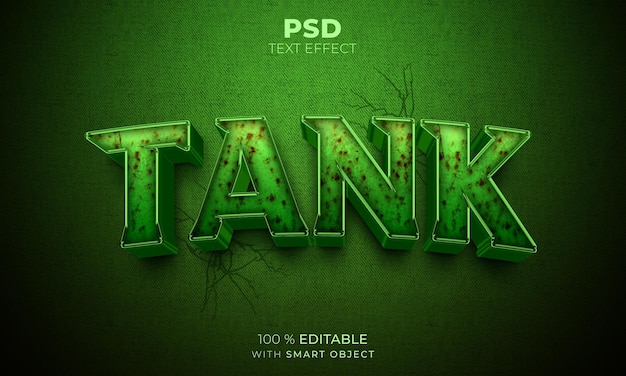 Tank 3D editable text effect