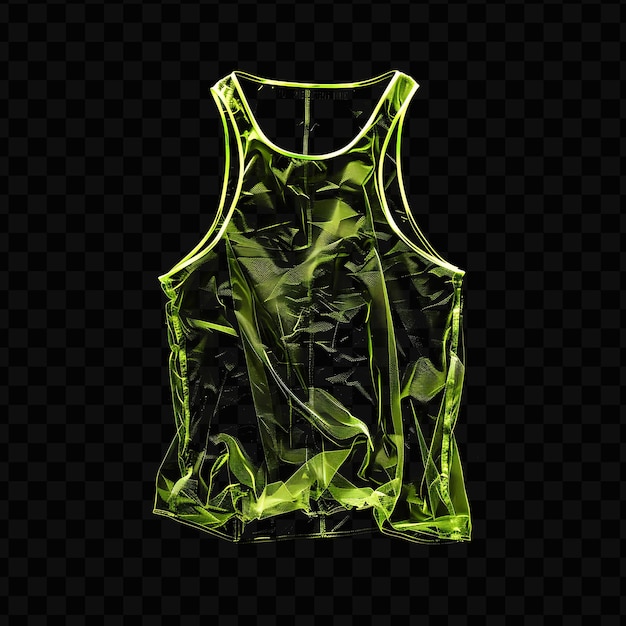 PSD tank top with loose fit made with organza silk glowing in lu fashion clothes y2k texture design