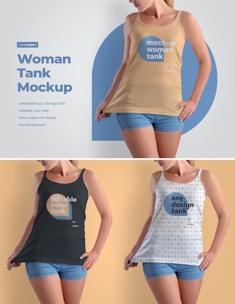 PSD tank tops mockups for women