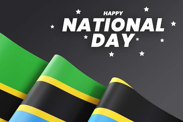 Tanzania flag design national independence day banner editable text and background