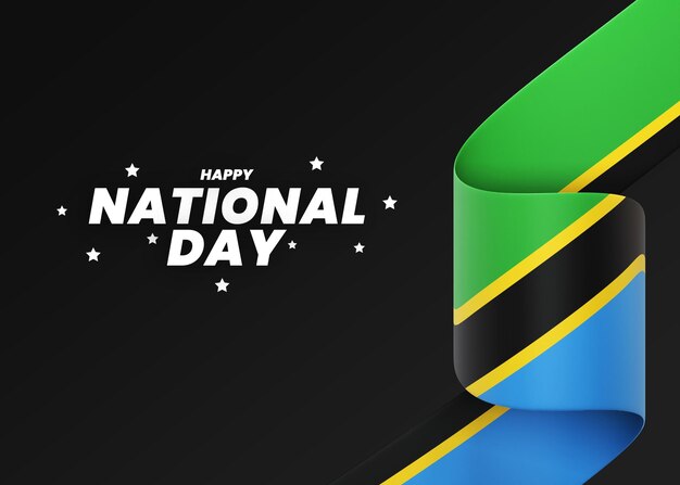 PSD tanzania flag design national independence day banner editable text and background