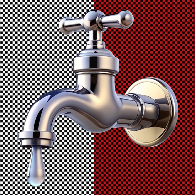 PSD a tap drippings water on transparent background